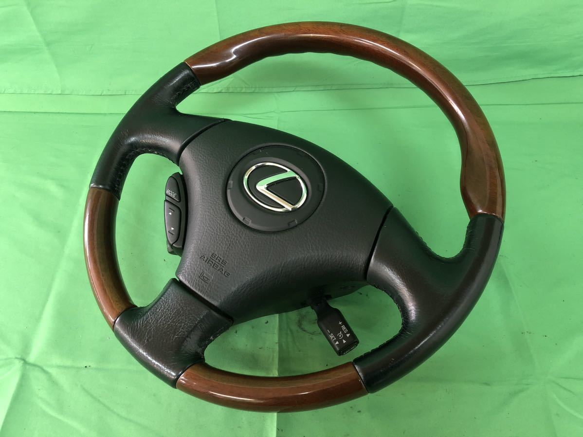 KH086 中古 ソアラ UZZ40 レクサス LEXUS SC430 平成19年6月 純正 ステアリング ハンドル ウッドコンビ 本体 ホーンパッド 動作保証_画像3