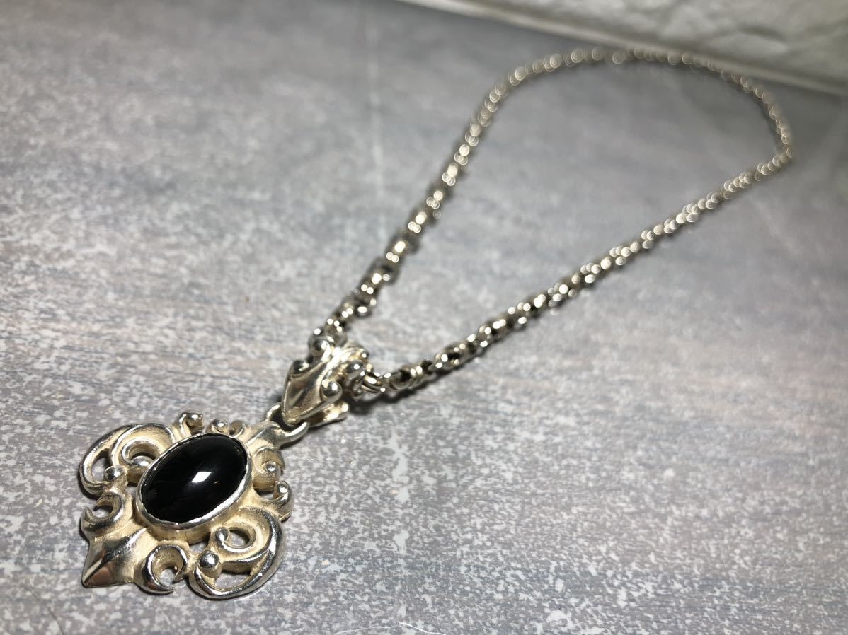 シルバー　ストーン　ネックレス　925