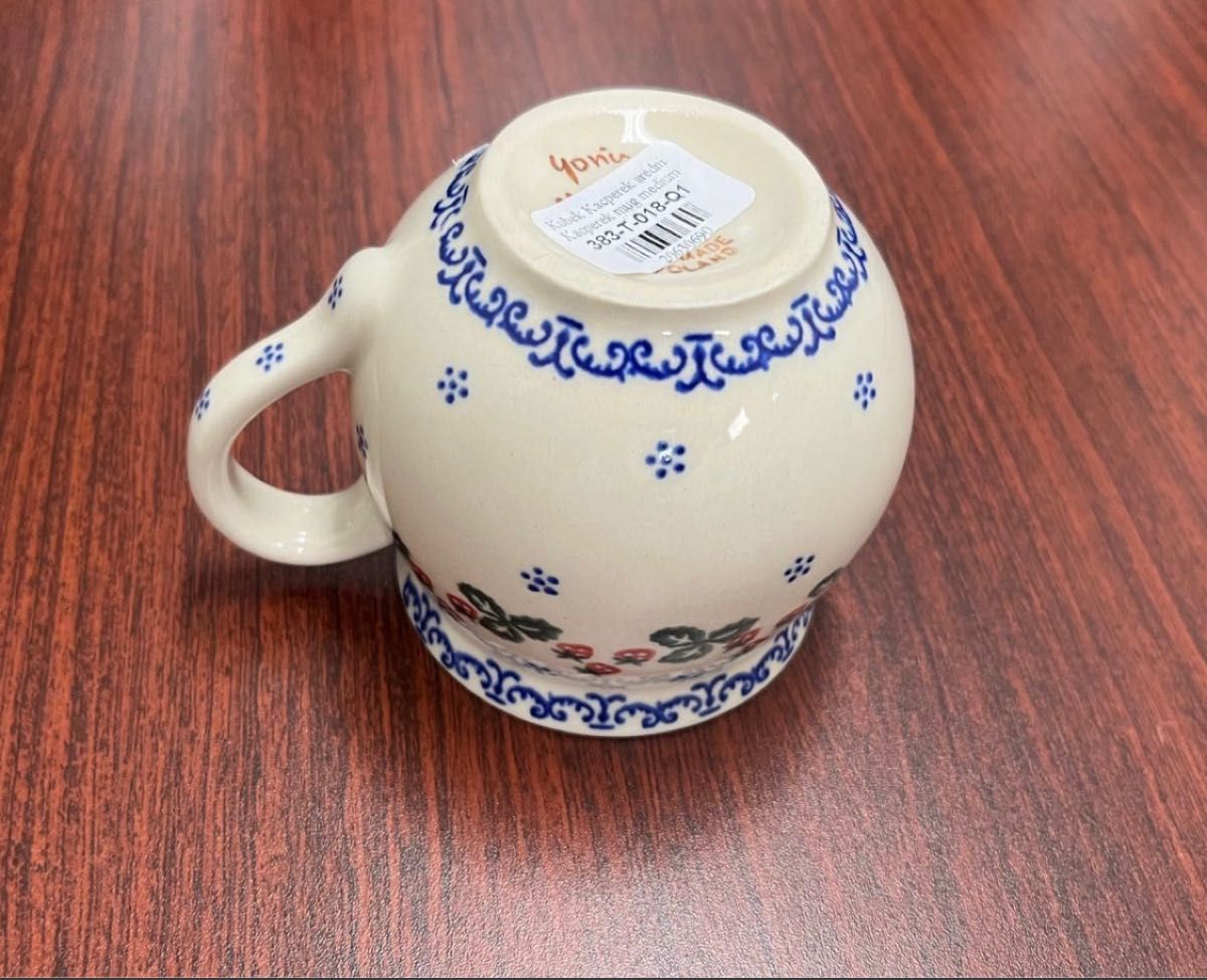 300mlマグカップ いちご イチゴ ポーランド陶器 ポーランド食器 300mlマグカップ いちご イチゴ ポーランド陶器 ポーランド食器