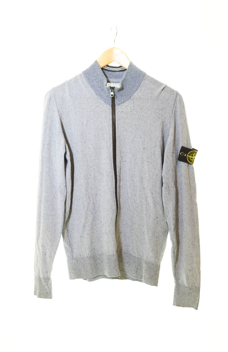 ☆ STONE ISLAND ストーンアイランド Linen Nylon Melange Cardigan リネン カーディガン 7015541A6 sizeS 青 ブルー 103の画像1