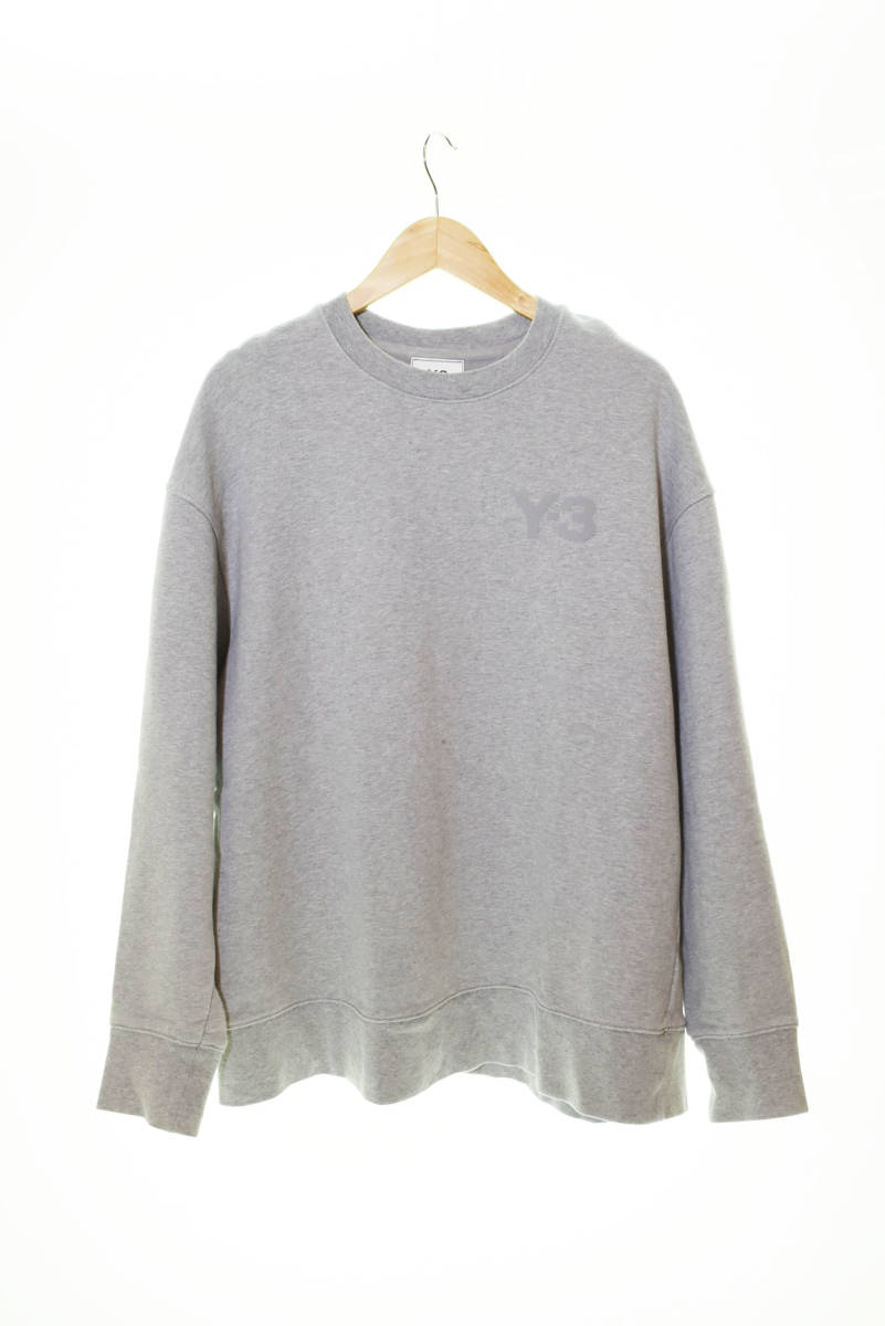 ☆ Y-3 ワイスリー adidas アディダス CLASSIC CHEST LOGO CREW SWEATSHIRT クラシックチェスト ロゴクルー スウェット D-91074 グレー 103_画像1