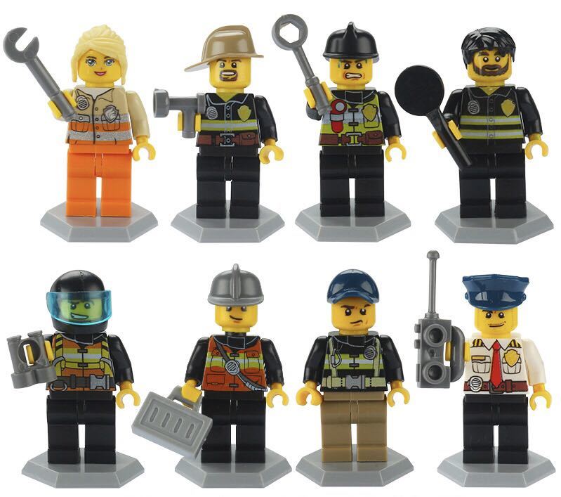 即納 8体セット 職人　ブロック ミニフィグ レゴ LEGO 互換 ミニフィギュア　en_画像1