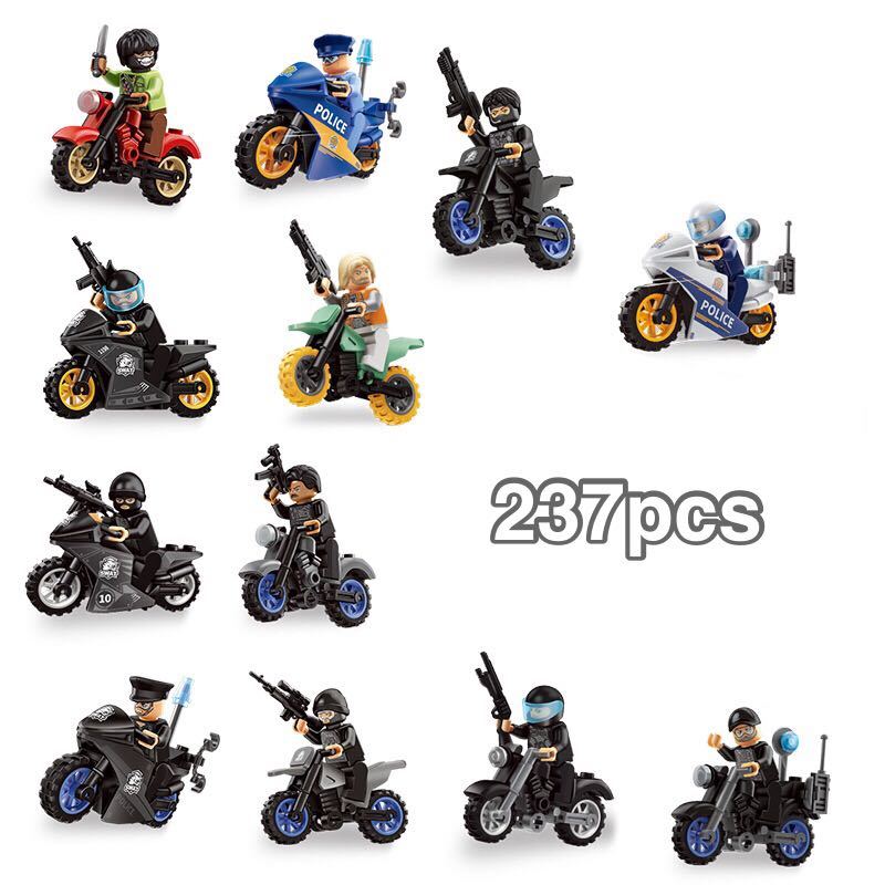 12体セット ギャング　警察　バイク付き　ブロック ミニフィグ レゴ LEGO 互換 ミニフィギュア　eg_画像1