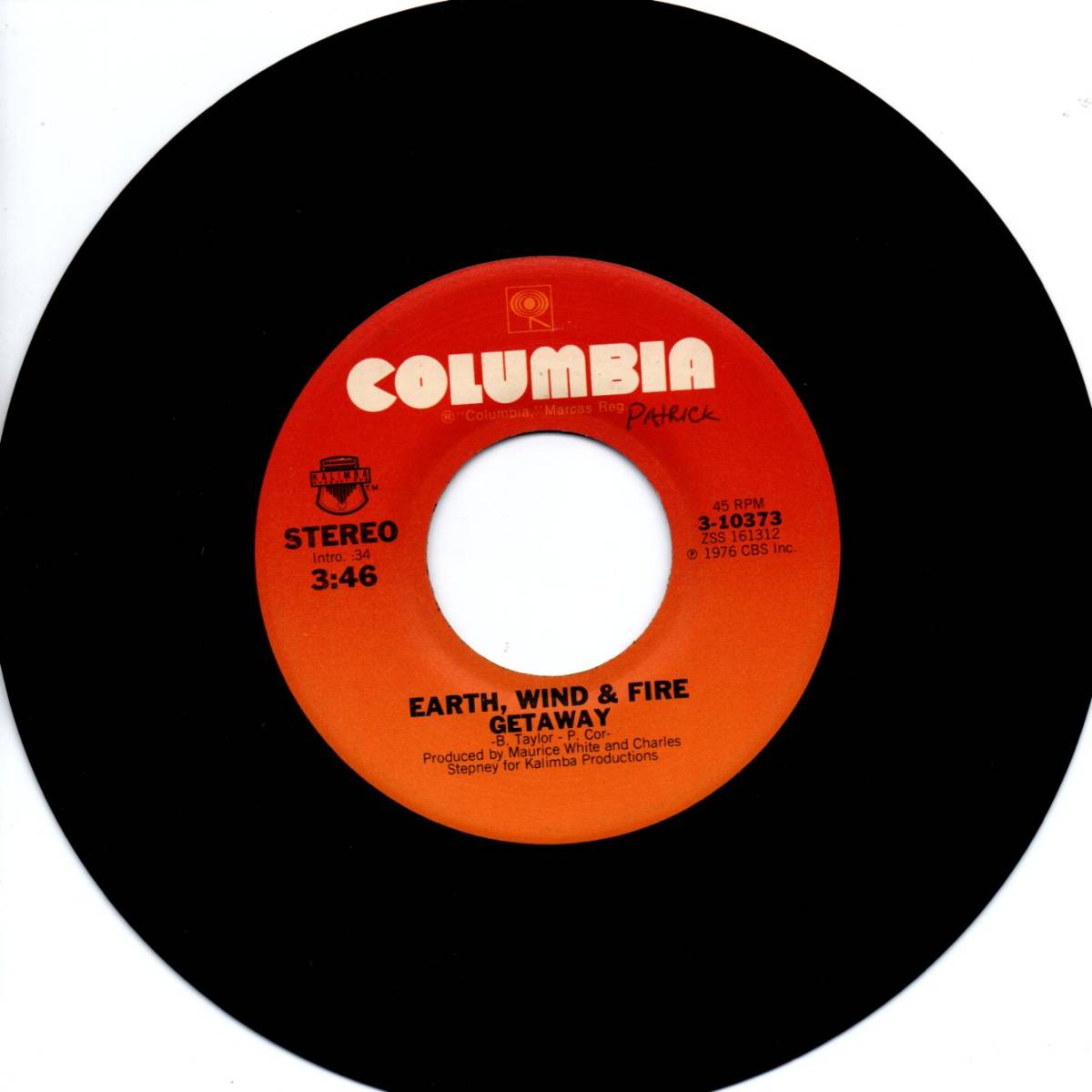 Earth, Wind & Fire (EW&F) 「Getaway/ Getaway (Inst)」米国盤EPレコード _画像1