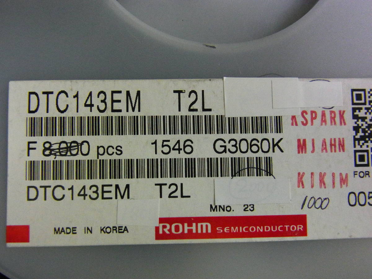 DTC143EM T2L ローム NPNデジタルトラ 100mA/50V 1000個-[BOX159 DTC143EM T2L ローム NPNデジタルトラ 100mA/50V 1000個-[BOX159