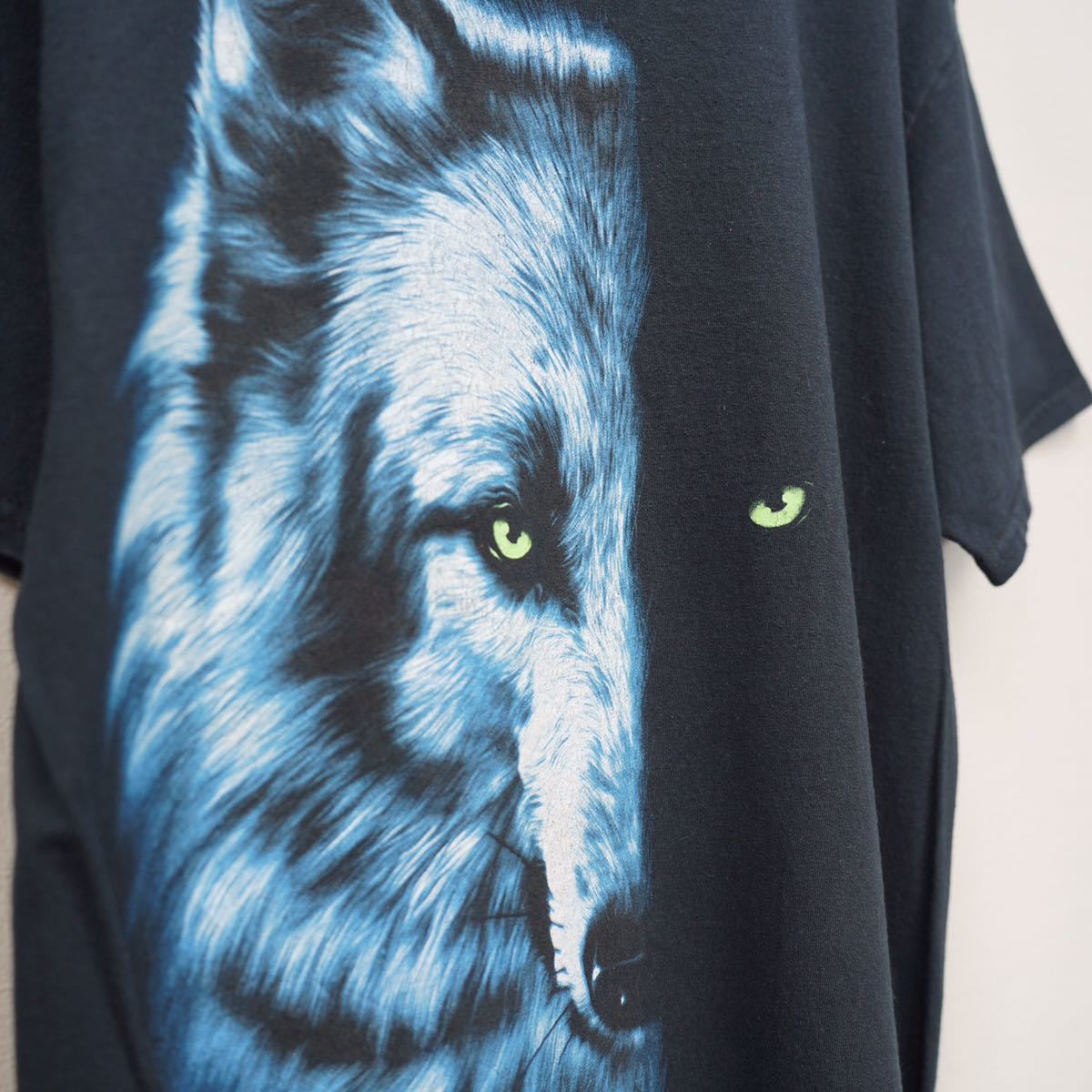 USA VINTAGE FRUIT OF THE LOOM WOLF PRINT DESIGN T SHIRT/アメリカ古着オオカミプリントデザインTシャツ