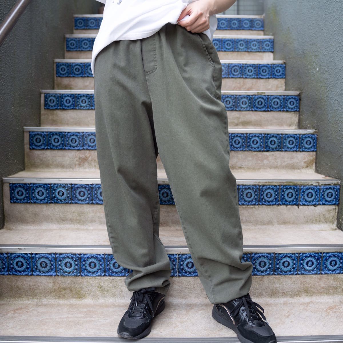 USA VINTAGE COTTON EASY PANTS/アメリカ古着コットンイージーパンツ_画像1