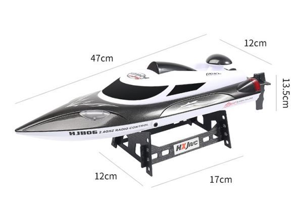 【スピードボートラジコン】☆転覆しても自己復帰☆ 時速35Km/h 2.4GHz 4ch 高速 ボートラジコン HJ806 黒_画像8