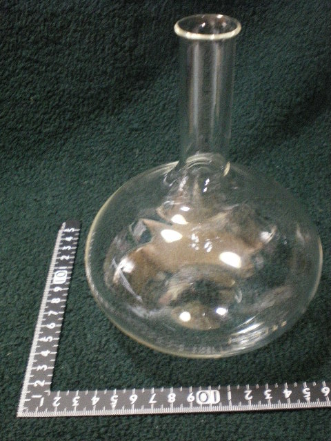  rare article flima] flask shape flower bin transparent glass size : maximum diameter 13cm calibre 2.7cm total height 17.5cm [ free shipping ]