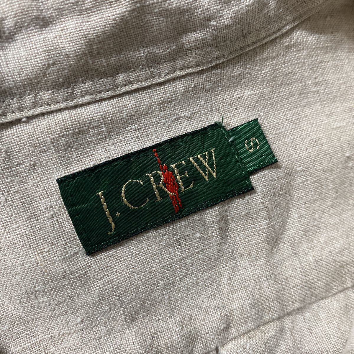 90s J.CREW リネン ボタンダウン シャツ S 長袖 オールド Jクルー 旧タグ_画像7