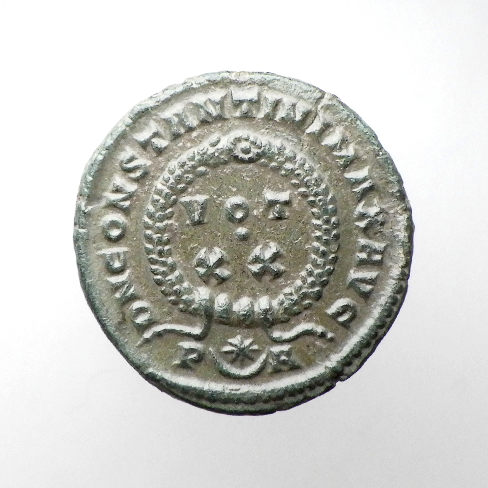 【古代ローマコイン】Constantine I（コンスタンティヌス1世）クリーニング済 ブロンズコイン 銅貨 フォリス(EawkLd6u3x)_画像2