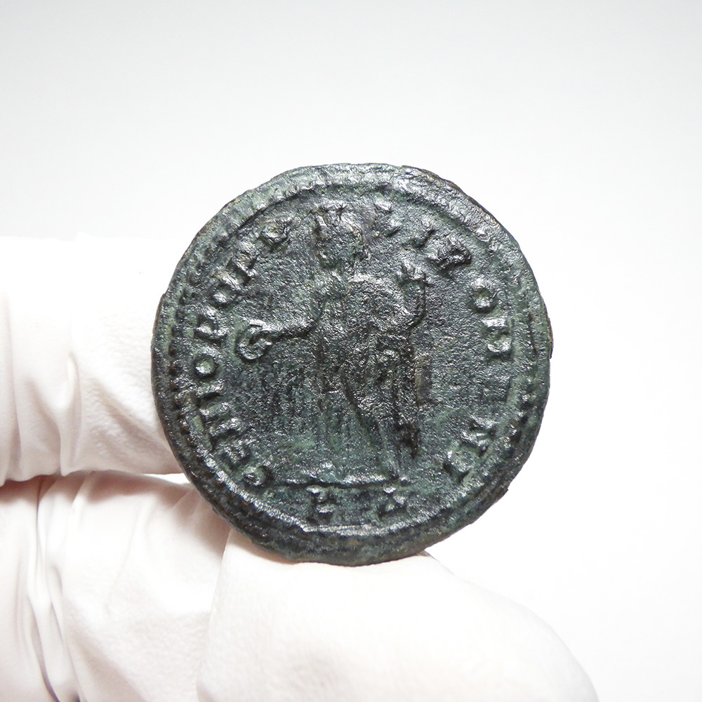 【古代ローマコイン】Maximian（マクシミアヌス）クリーニング済 ブロンズコイン 銅貨 フォリス(HsBWCXbQz7)_画像6