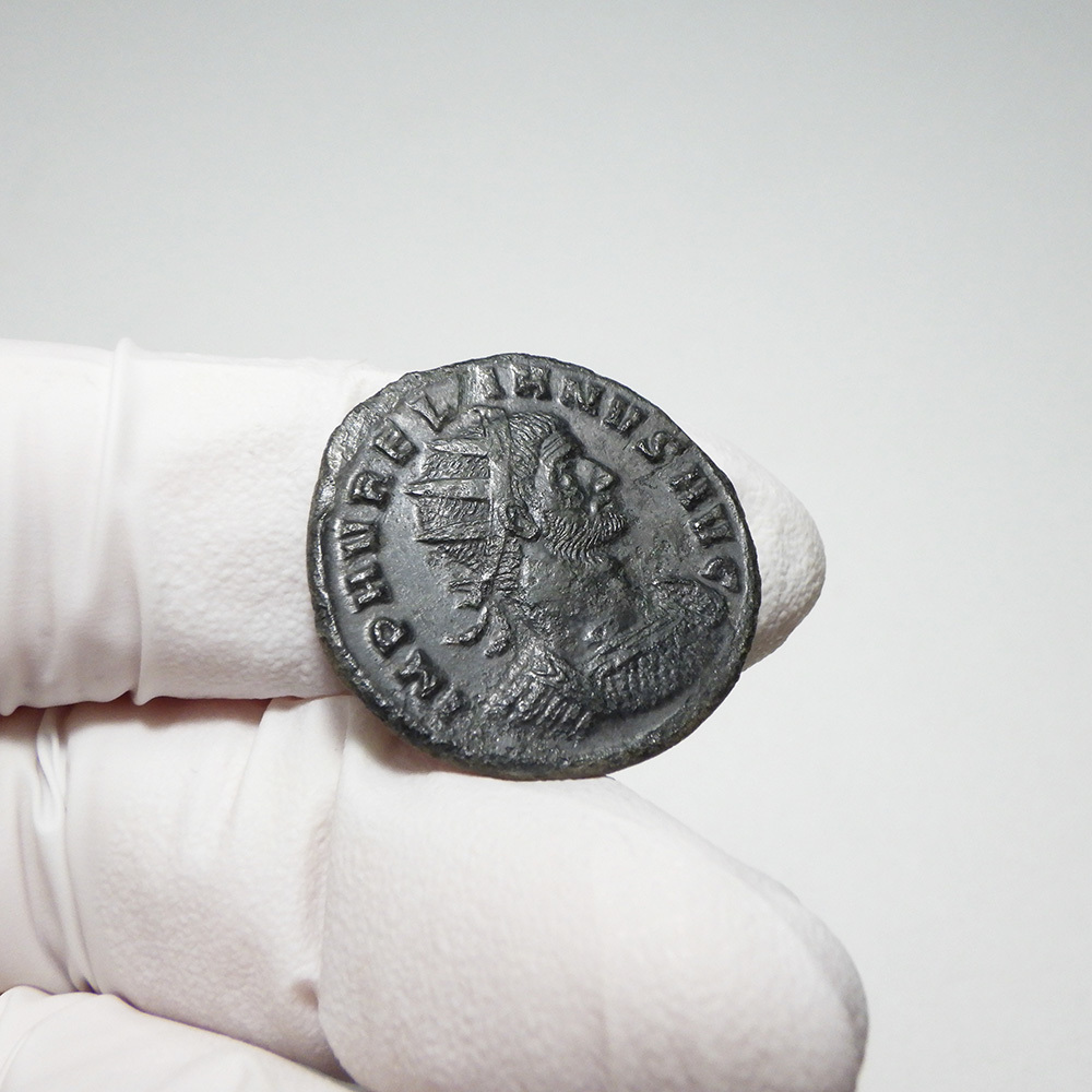 【古代ローマコイン】Aurelian（アウレリアヌス）クリーニング済 ブロンズコイン 銅貨 アントニニアヌス(ybtMH8C46s)_画像5