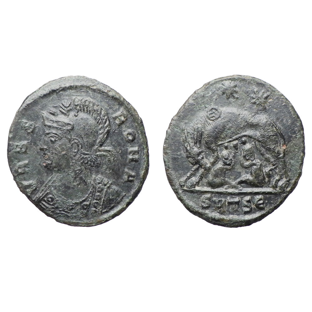 【古代ローマコイン】VRBS ROMA（ローマ市記念）クリーニング済 ブロンズコイン 銅貨 フォリス(fxT45xD2MG)_画像1