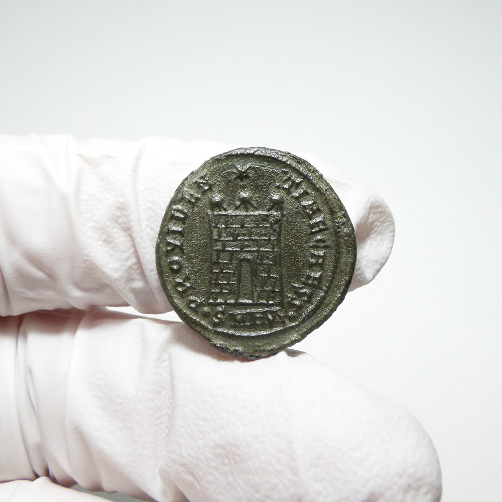 【古代ローマコイン】Constantine II（コンスタンティヌス2世）クリーニング済 ブロンズコイン 銅貨 フォリス(5uRupTFFg7)_画像5