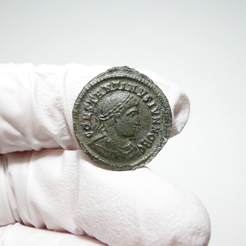 【古代ローマコイン】Constantine II（コンスタンティヌス2世）クリーニング済 ブロンズコイン 銅貨 フォリス(5uRupTFFg7)_画像2