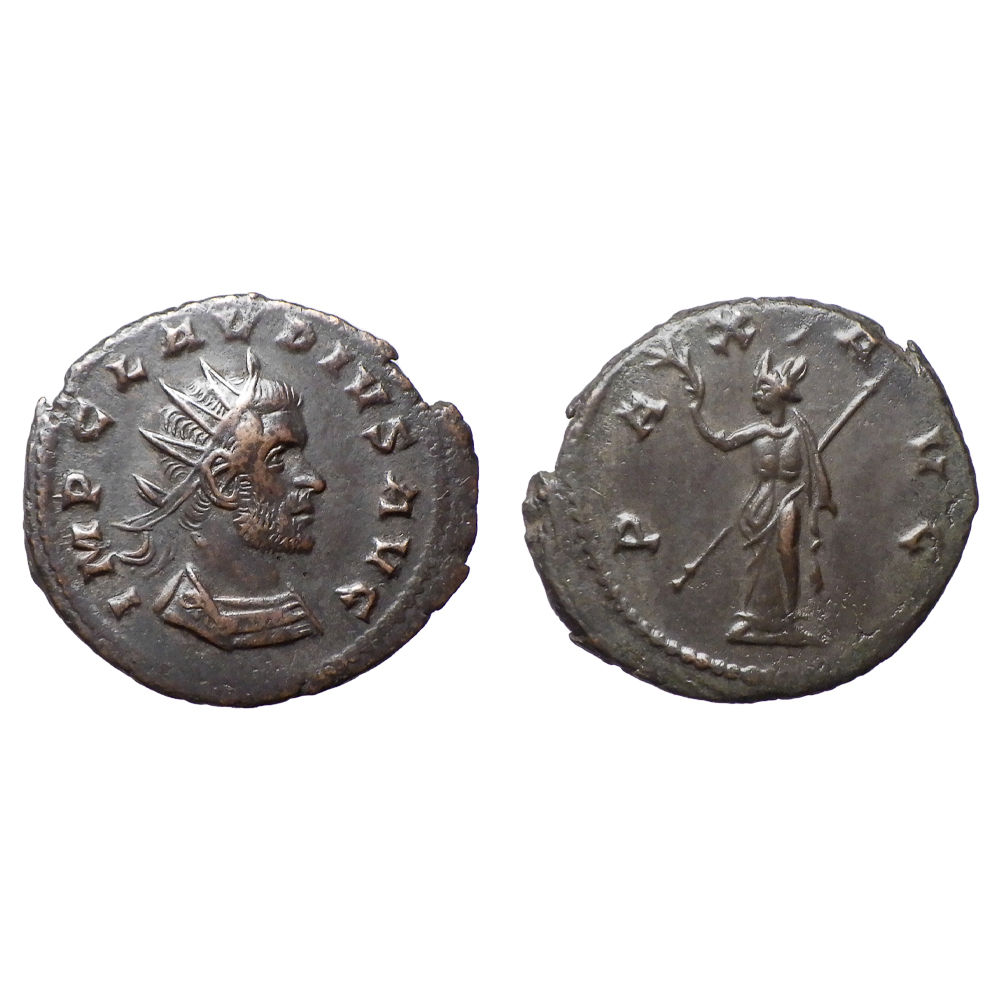 【古代ローマコイン】Claudius II（クラウディウス・ゴティクス）クリーニング済 ブロンズコイン 銅貨 アントニニアヌス(2br5kxj2dB)_画像1