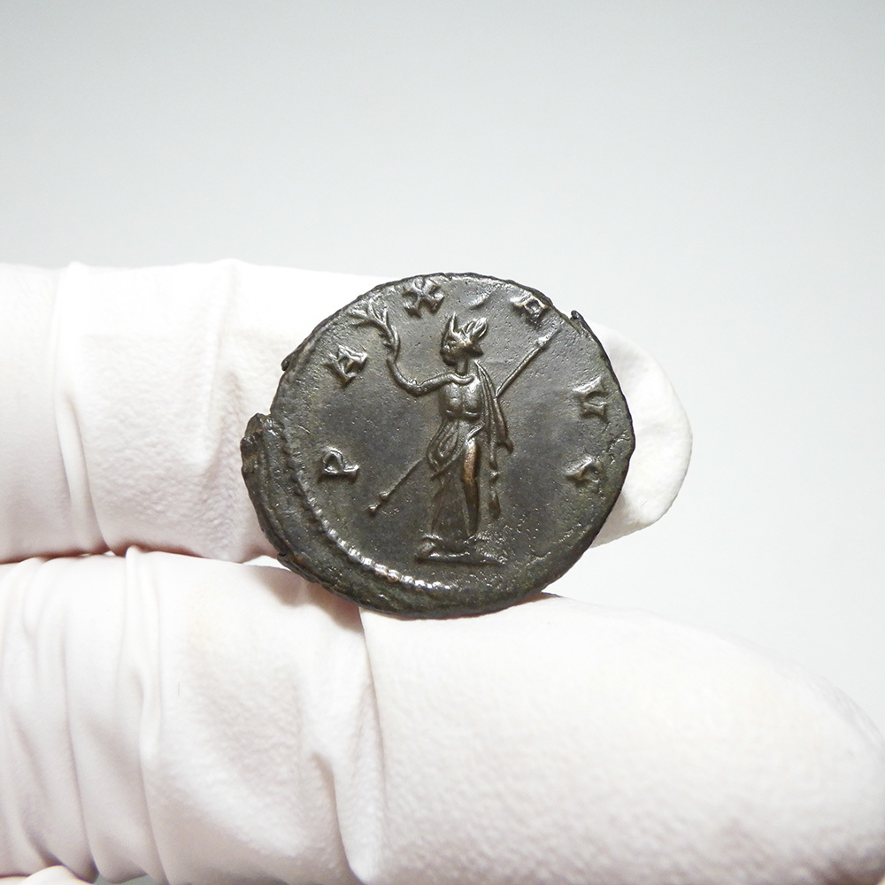 【古代ローマコイン】Claudius II（クラウディウス・ゴティクス）クリーニング済 ブロンズコイン 銅貨 アントニニアヌス(2br5kxj2dB)_画像5