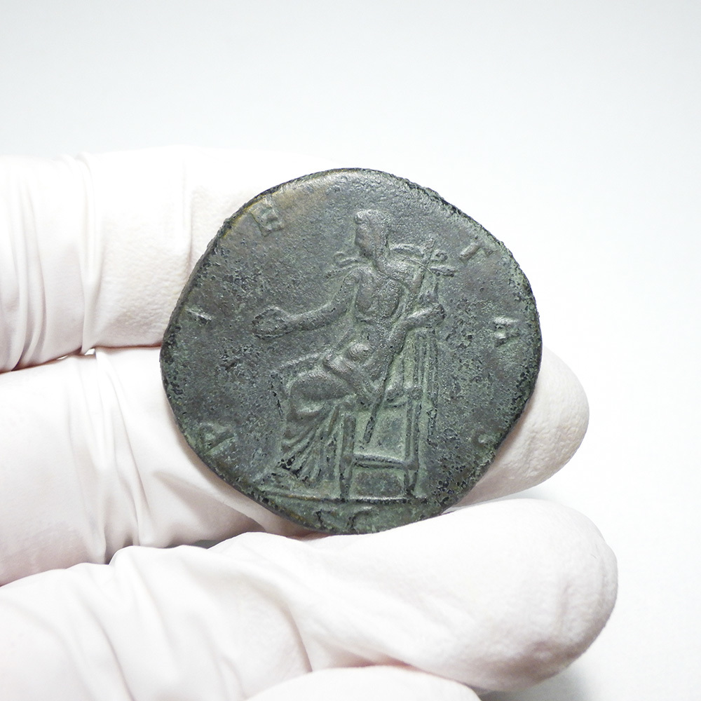 【古代ローマコイン】Sabina（ビビア・サビーナ）クリーニング済 ブロンズコイン 銅貨 ドゥポンディウス(RZpt2pdCpN)_画像5