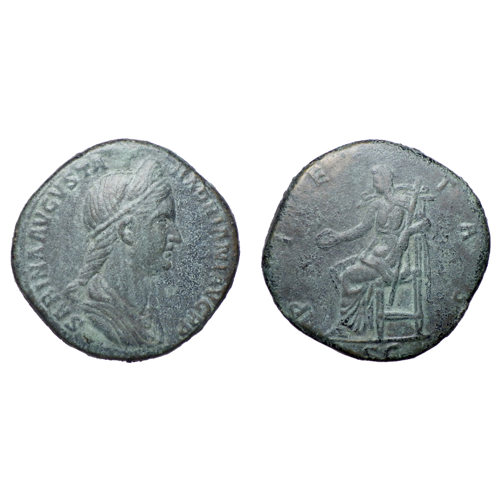 【古代ローマコイン】Sabina（ビビア・サビーナ）クリーニング済 ブロンズコイン 銅貨 ドゥポンディウス(RZpt2pdCpN)_画像1