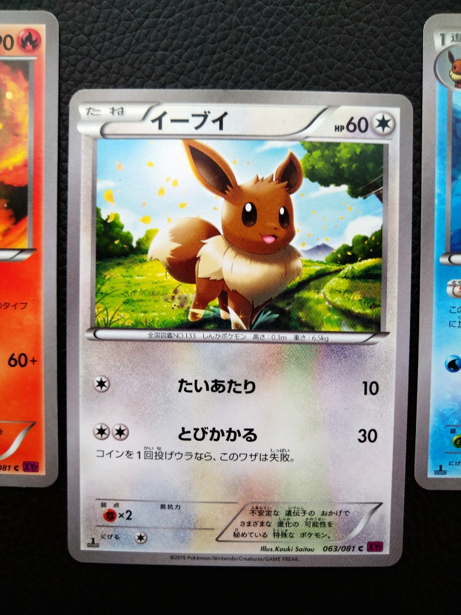 【2015年、ブイズ3枚セット、未使用】◆ イーブイ、ブースター、シャワーズ ◆　ポケモンカードXY　/　Flareon、Eevee、Vaporeon_画像4