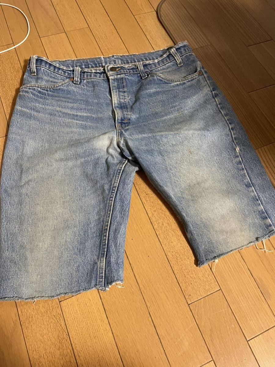古着屋購入！Levi's506 515工場USA製オレンジタブ　切りっぱなし　ハーフデニム