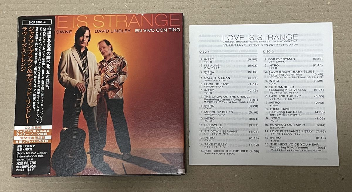 送料込 Jackson Browne / David Lindley - Love Is Strange 国内盤CD 2枚組 / SICP2683_画像1