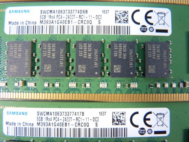 1OOL //8GB 4枚セット 計32GB DDR4 19200 PC4-2400T-RC1 Registered RDIMM 1Rx4 M393A1G40EB1-CRC0Q S26361-F3898-E640//Fujitsu RX4770 M3の画像3
