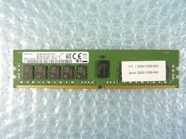 1OON // 8GB DDR4 19200 PC4-2400T-RC1 Registered RDIMM 1Rx4 M393A1G40EB1-CRC0Q S26361-F3898-E640 //Fujitsu RX4770 M3 取外 //在庫2_画像1