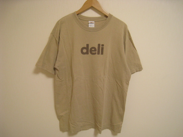 anvil アンビル Tシャツ 半袖 プリント deli ベージュ 茶 ブラウン サイズL_画像1
