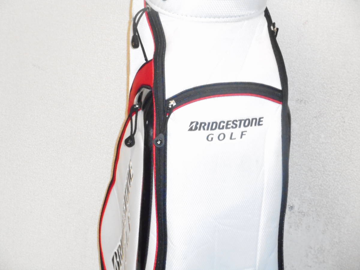 二手超美容產品BRIDGESTONE GOLF 9.0 5型分體式運動包（WH x BK x RED） 原文:中古 超美品 BRIDGESTONE GOLF 9.0型 5分割 アスリートカートバック (WHxBKxRED)