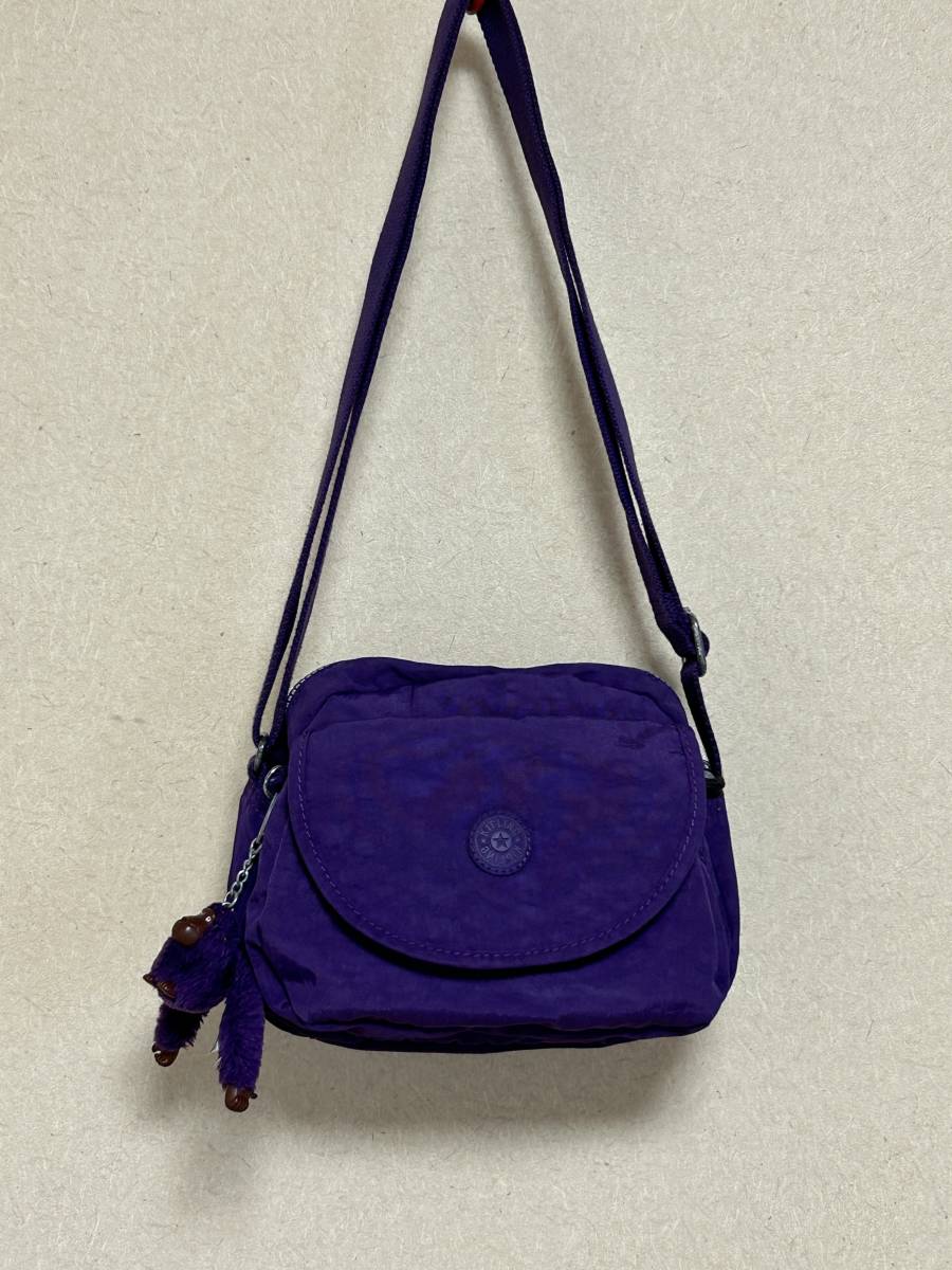 ショルダーバッグ◆KIPLING ◆パープル_画像1