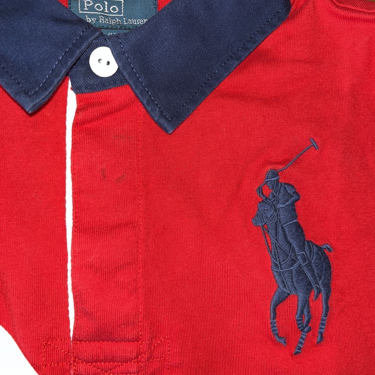 【RALPH LAUREN/ラルフローレン】ラガーシャツ　長袖ポロシャツ　Lサイズ/160㎝（14-16）　ビッグポニー　中古　難あり_画像3