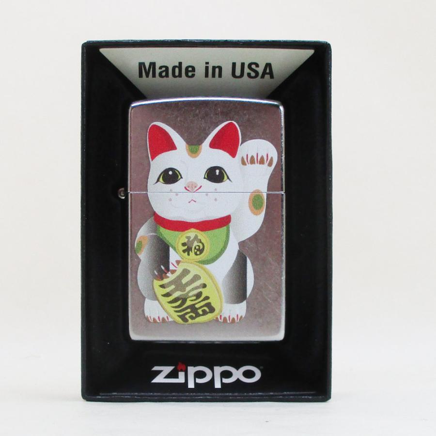 ジッポー オイルライター USA Zippo 和柄シリーズ 千万両 招き猫 Z207-107672＆ギフトボックスセット（オイル＋フリント+BOX）/送料無料_画像3