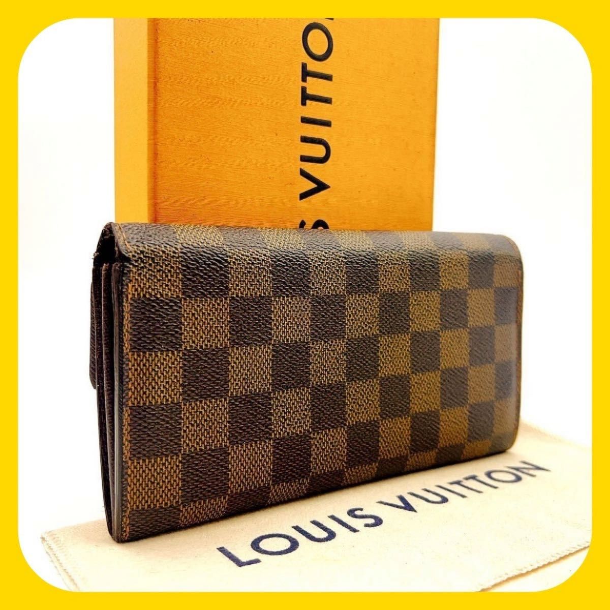 【ルイヴィトン】ダミエ メンズ レディース 二つ折り長財布 財布 LOUIS VUITTON