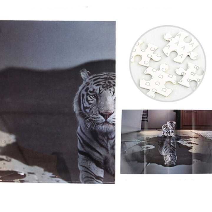 新品! 虎 猫 水面 パズル ジグソーパズル 1000ピース タイガー キャット ホワイトタイガーの画像3