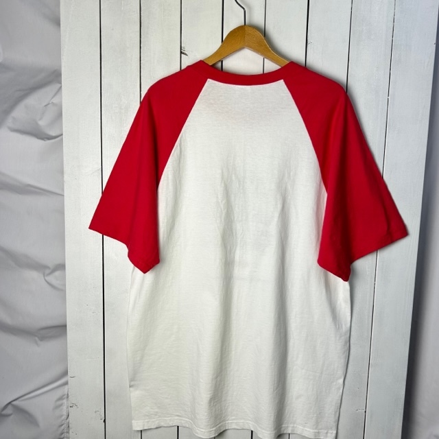 T●322 USA古着 90s～00s AUTISM 偉人 ラグランTシャツ XL 赤×白 anvil オールド ヴィンテージ アメリカ古着 レインボー_画像3