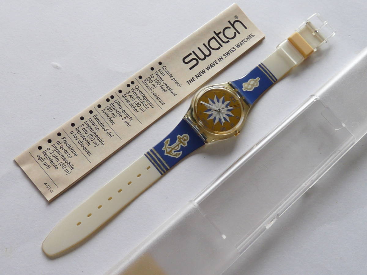 未使用電池交換済 スウォッチ レギュラーモデル Swatch 1992年 GUTENBERG 品番GK703_画像1