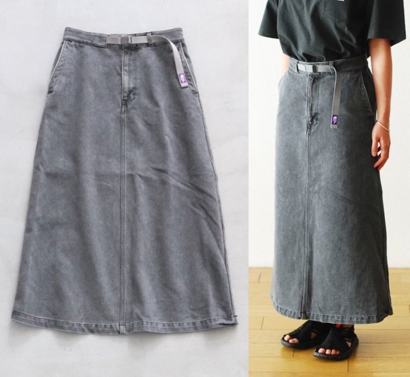 THE NORTH FACE PURPLE LABEL ノースフェイス パープルレーベル / Denim Field Skirt / NTW5002N / WS / ブラック