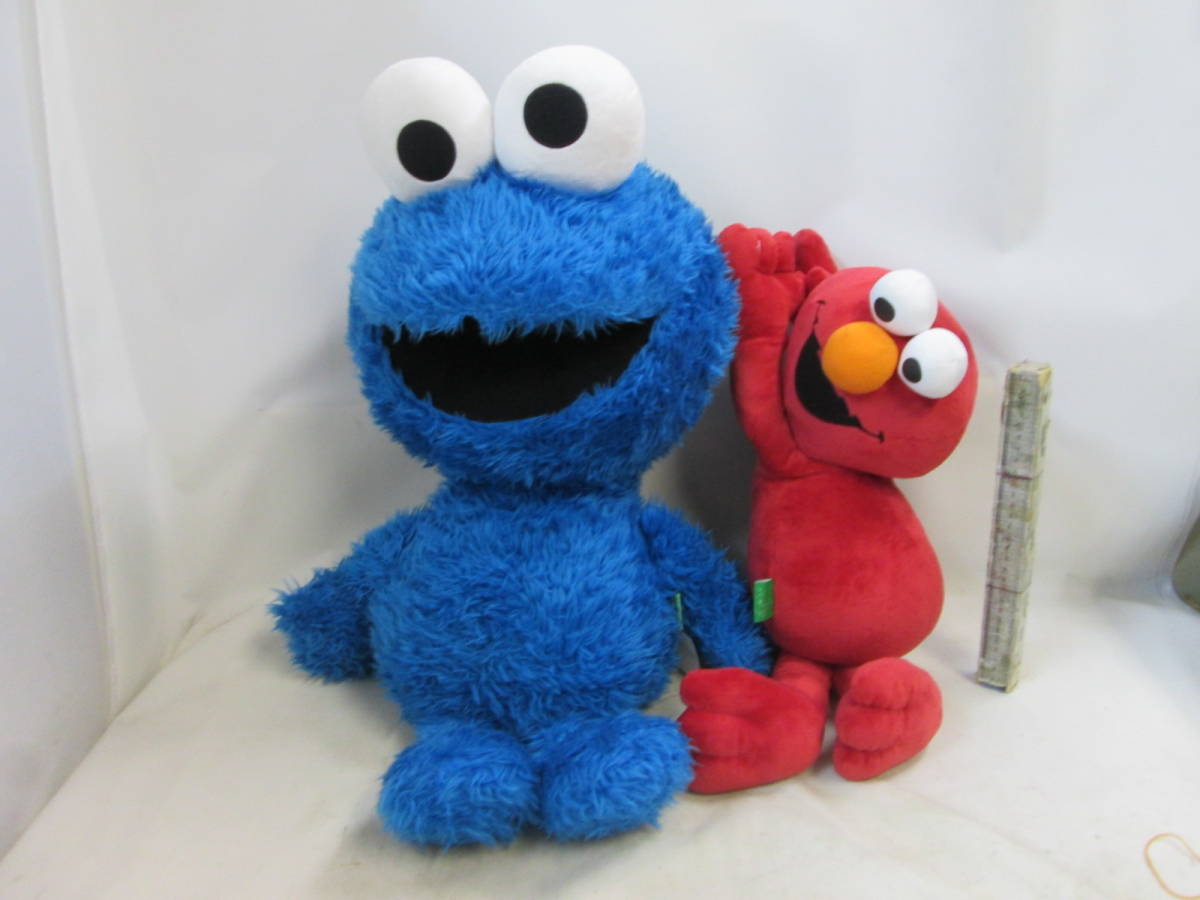 Кунжут Эльмо ​​Cookie Monster Big Plush, сидящий с 2 ​​телами и 55 см. Sanrio &amp; Nakajima акции заполняются в колонке описания