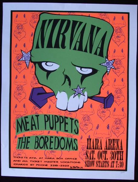1993 year NIRVANA / HARA ARENA silk screen poster LEE BOLTON 218/267 First Edition that time thing unused goods 