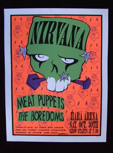 1993 year NIRVANA / HARA ARENA silk screen poster LEE BOLTON 218/267 First Edition that time thing unused goods 