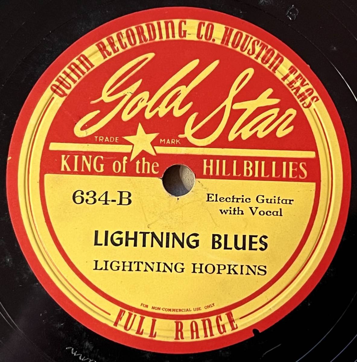 LIGHTNING HOPKINS GOLD STAR Walking Blues/ Lightning Blues