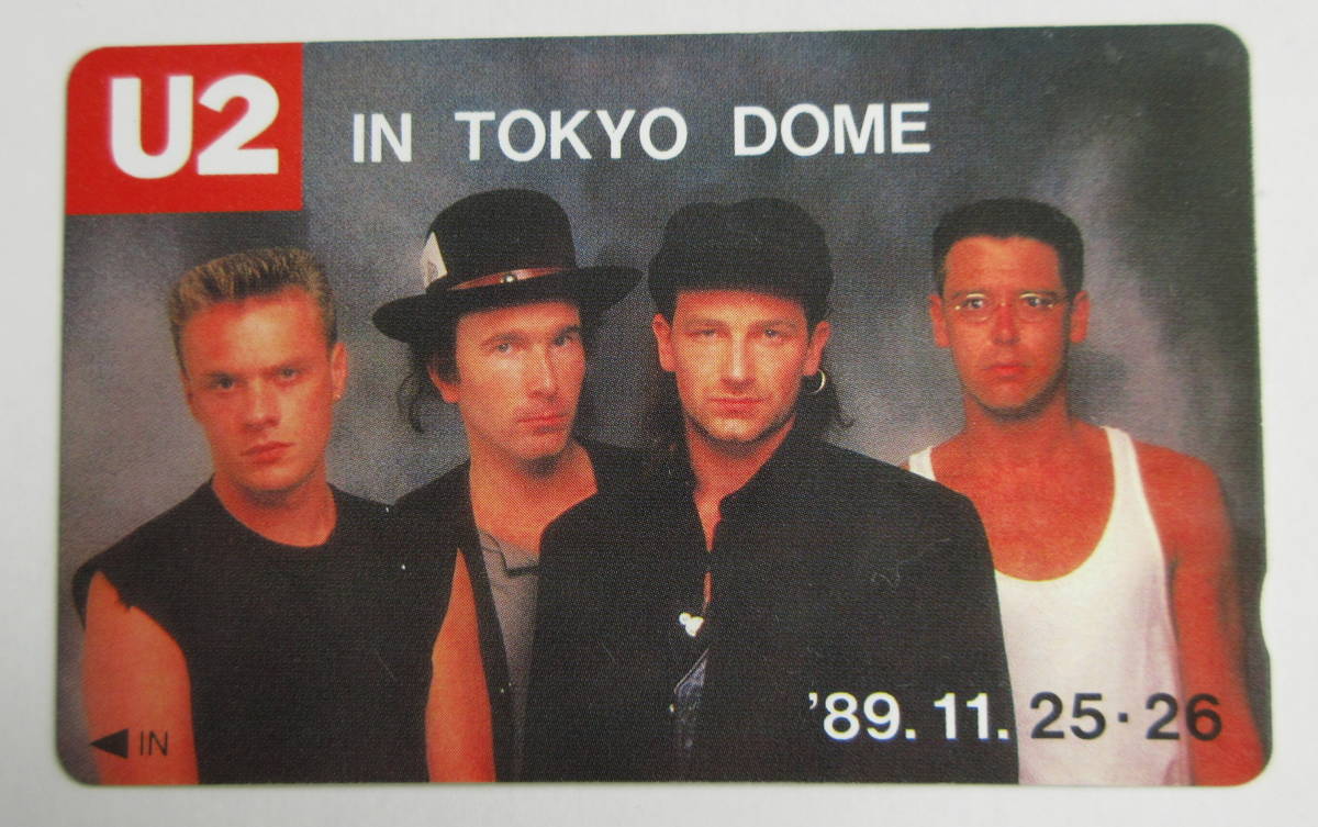 未使用 U2 テレホンカード50度数 500円 1989年東京ドームコンサート記念デザイン IN TOKYO DOME ロックバンド テレカ アイルランドの画像1