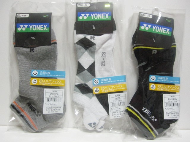 * free shipping * new goods *YONEX*25-28.*3D L go socks 3 pair * left right special design * anti-bacterial deodorization * Yonex *