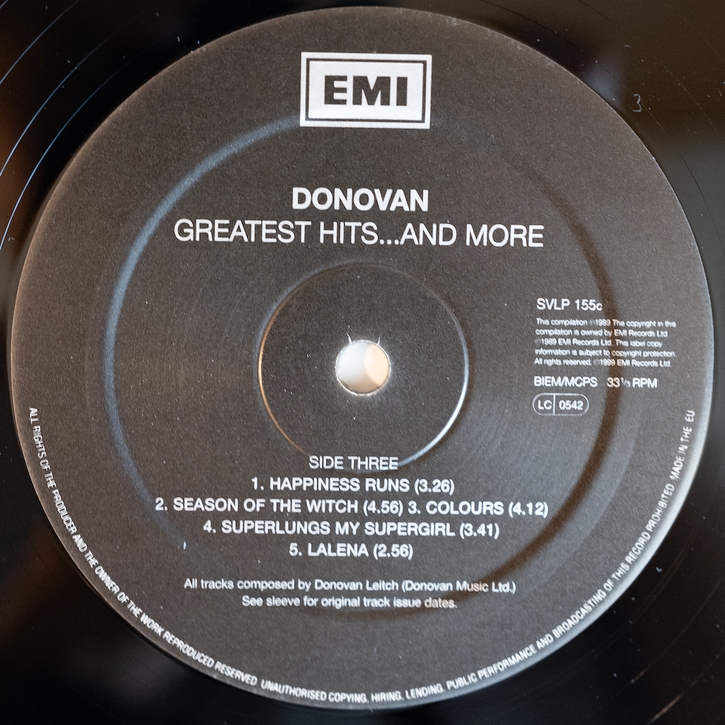 再販 重量盤 ２LP DONOVAN「Greatest Hits ... And More」SIMPLY VINYL 美盤 再生音良好 ドノヴァン 超音波洗浄済みの画像8