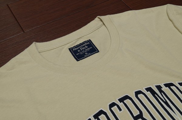 Abercrombie & Fitch 刺繍ロゴ 半袖 Tシャツ/XL/ベージュ/メンズ アバクロンビー&フィッチ アバクロ A&F ll 2l 正規 新品 ビッグサイズ_画像4