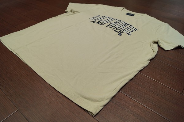 Abercrombie & Fitch 刺繍ロゴ 半袖 Tシャツ/XL/ベージュ/メンズ アバクロンビー&フィッチ アバクロ A&F ll 2l 正規 新品 ビッグサイズ_画像3