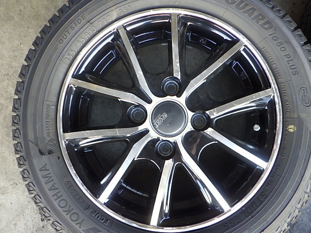 2210-234　SPORT KRONE　アルミホイール＆スタッドレスタイヤ　155/65R13　2019年　4本セット_画像4