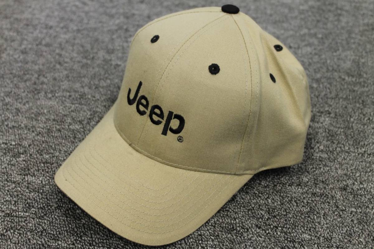 ジープ JEEP文字 帽子 ブラック/ベージュ地 NO2 新品 クライスラー メーカーライセンス品 USA輸入品 絶版 JEEP CHEROKEE_画像1